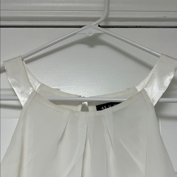 As U Wish White and Gold Geometric Mini Dress - Picture 3 of 6